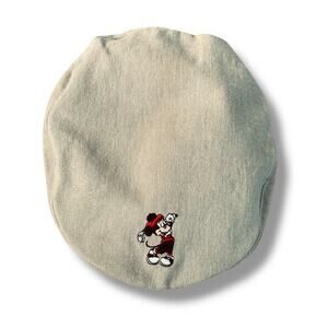 Vintage Walt Disney World Golf Hat Tan Canvas Mickie Mouse Embroidery Flat Cap